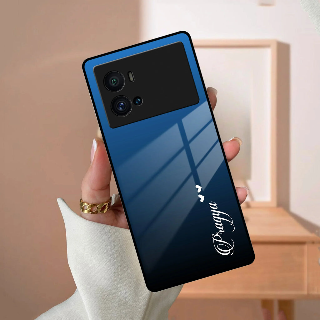 Blue Gradient Glass Case Cover For Vivo - ShopOnCliQ