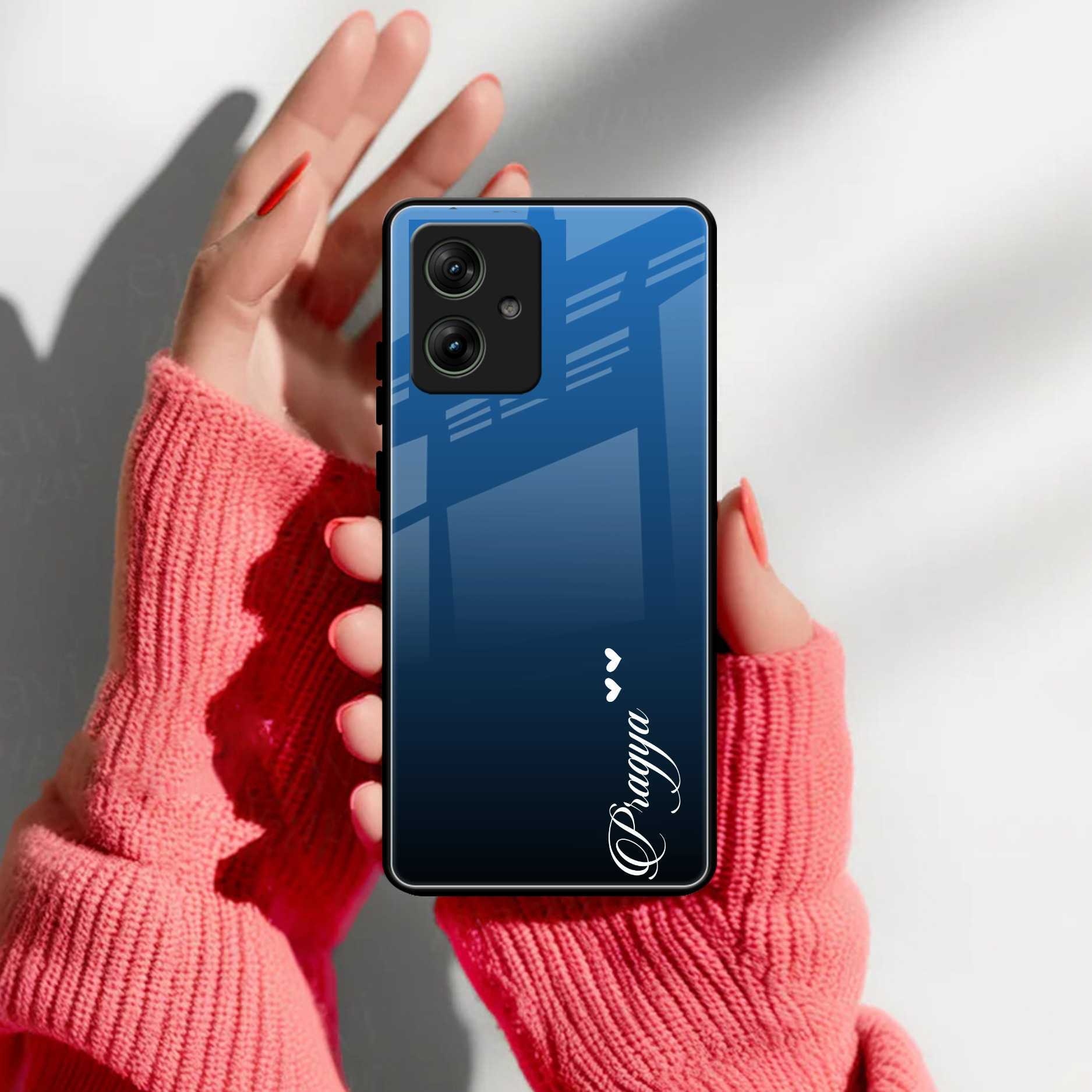 Blue Gradient Glass Case Cover For Motorola