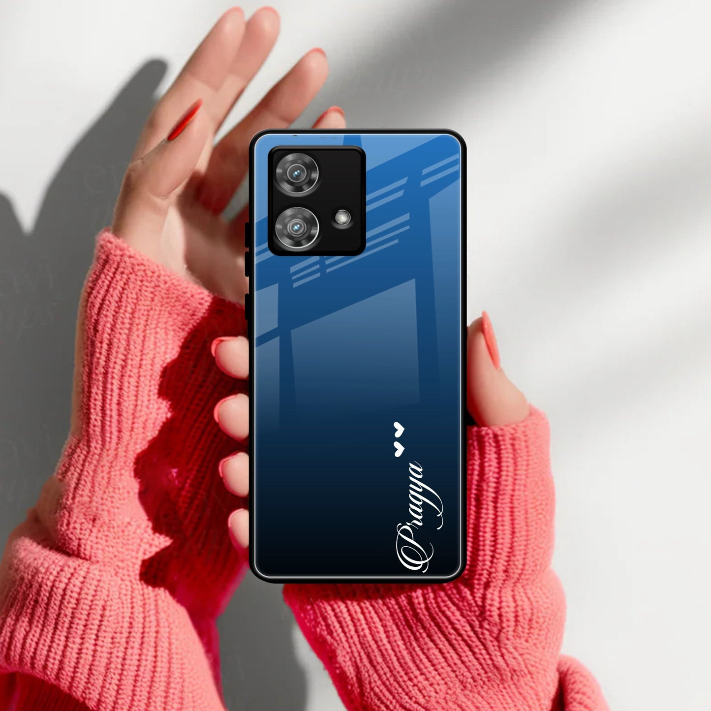 Blue Gradient Glass Case Cover For Motorola