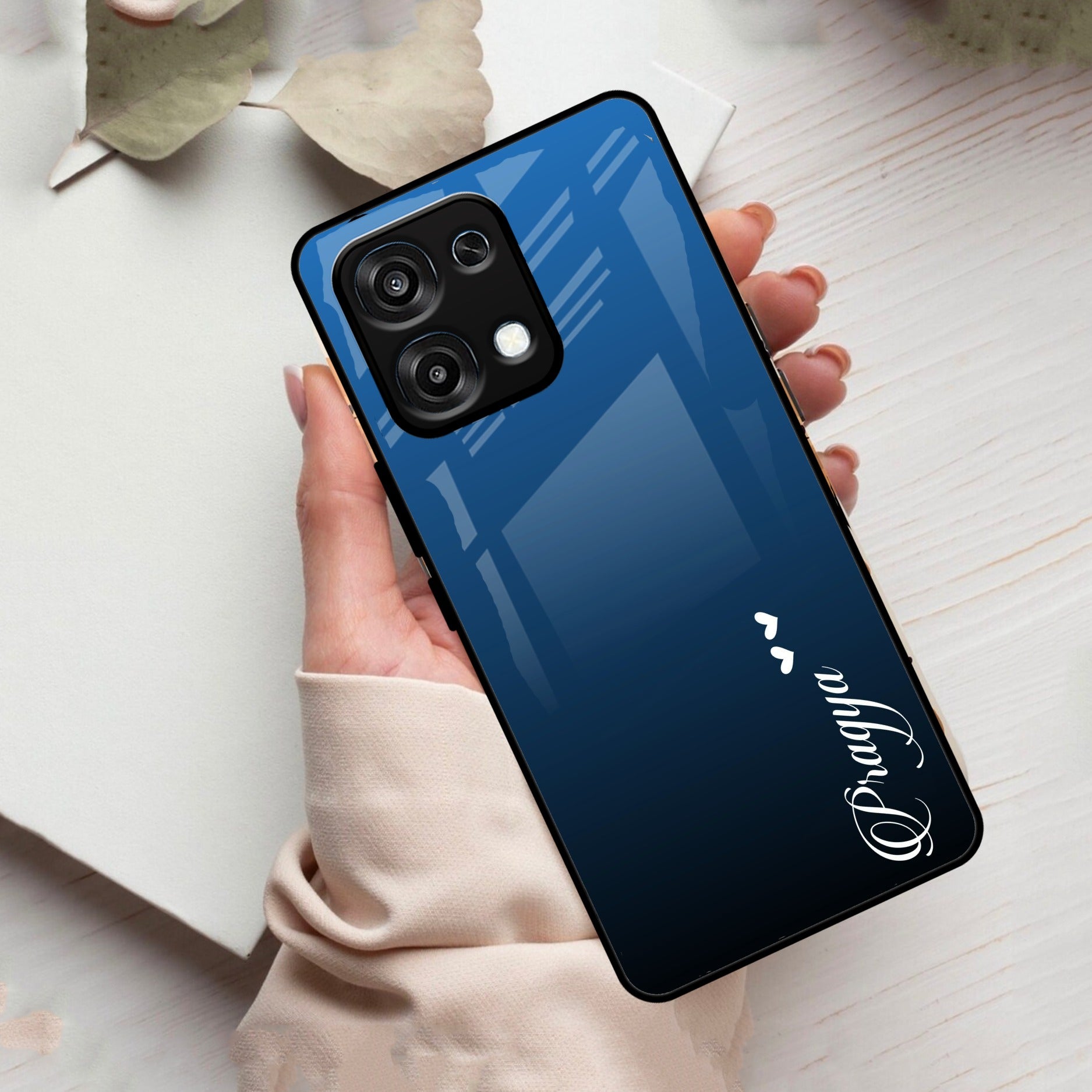 Blue Gradient Glass Case Cover For Oppo