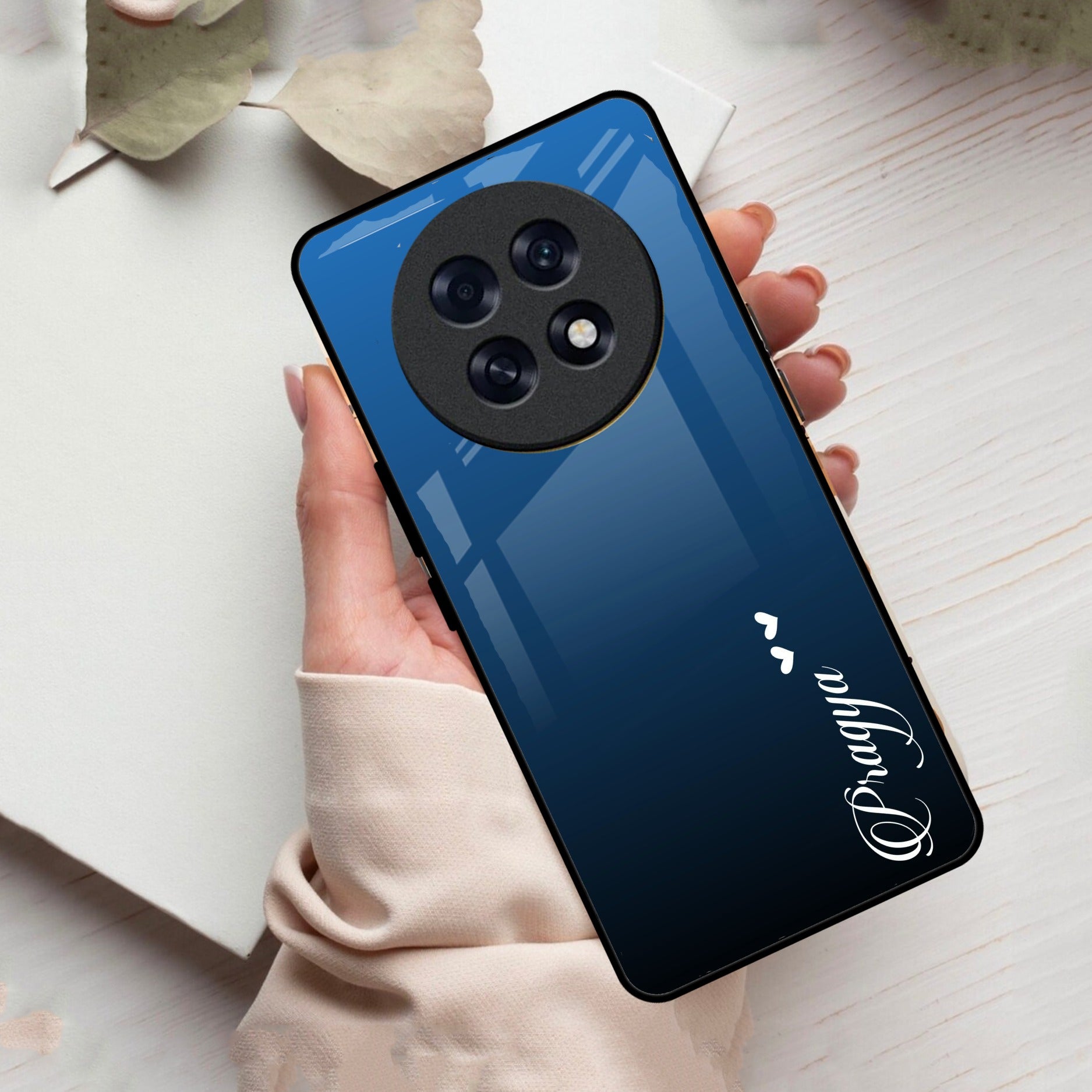 Blue Gradient Glass Case Cover For Oppo