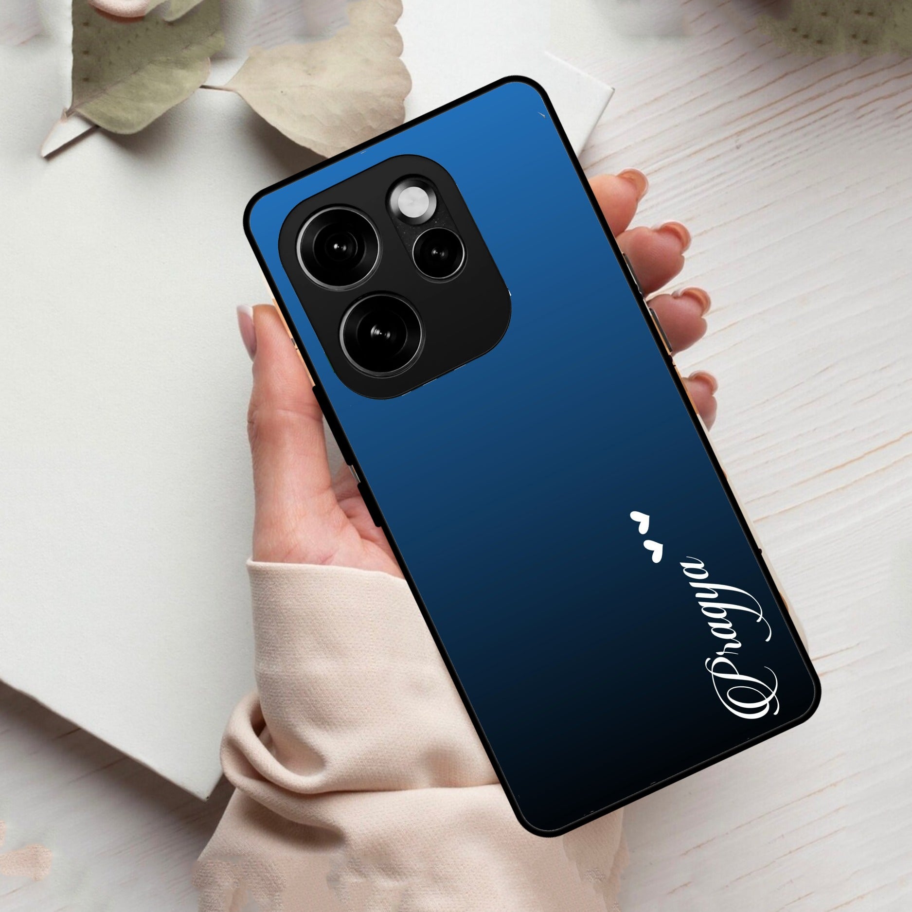 Blue Gradient Glass Case Cover For Oppo