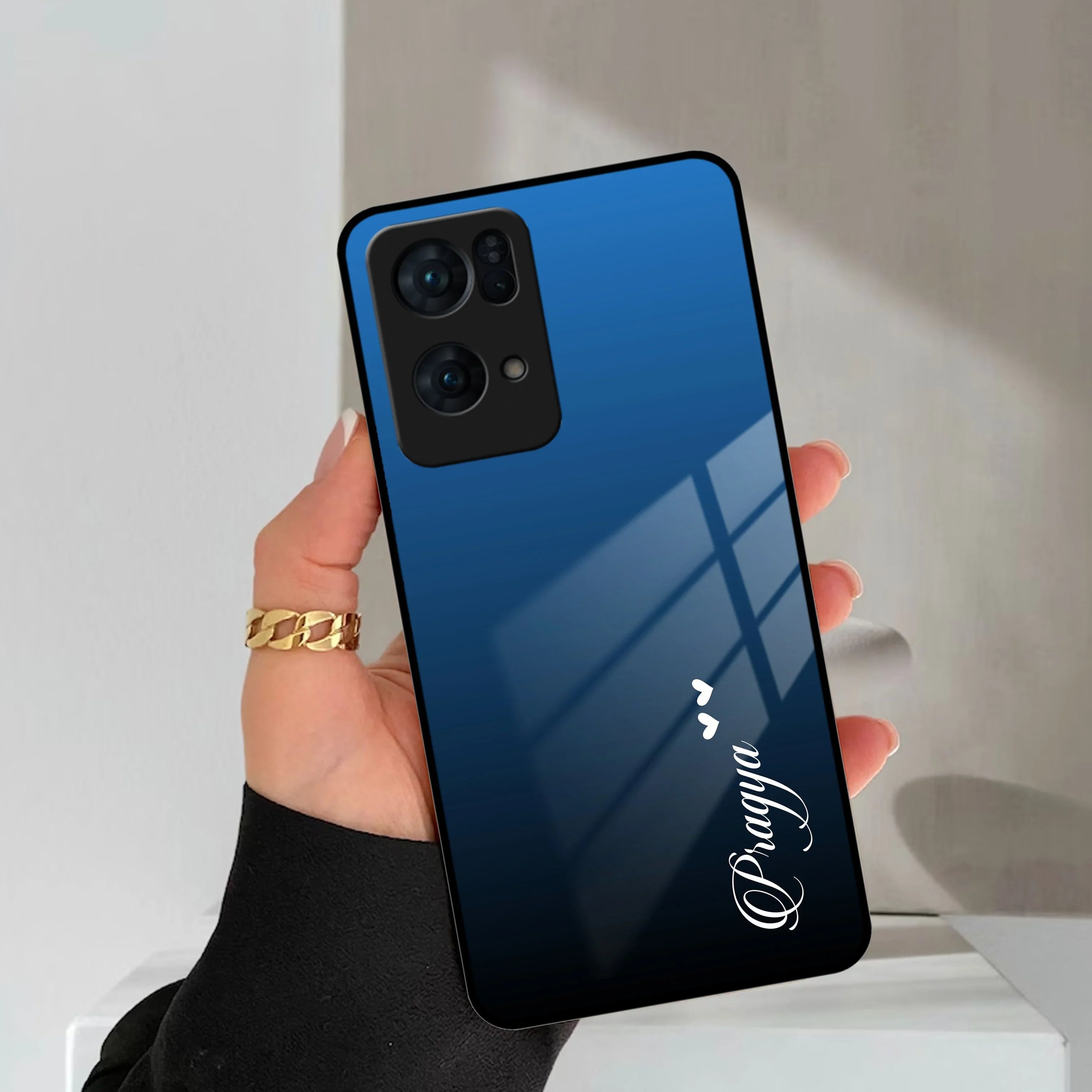 Blue Gradient Glass Case Cover For Oppo - ShopOnCliQ