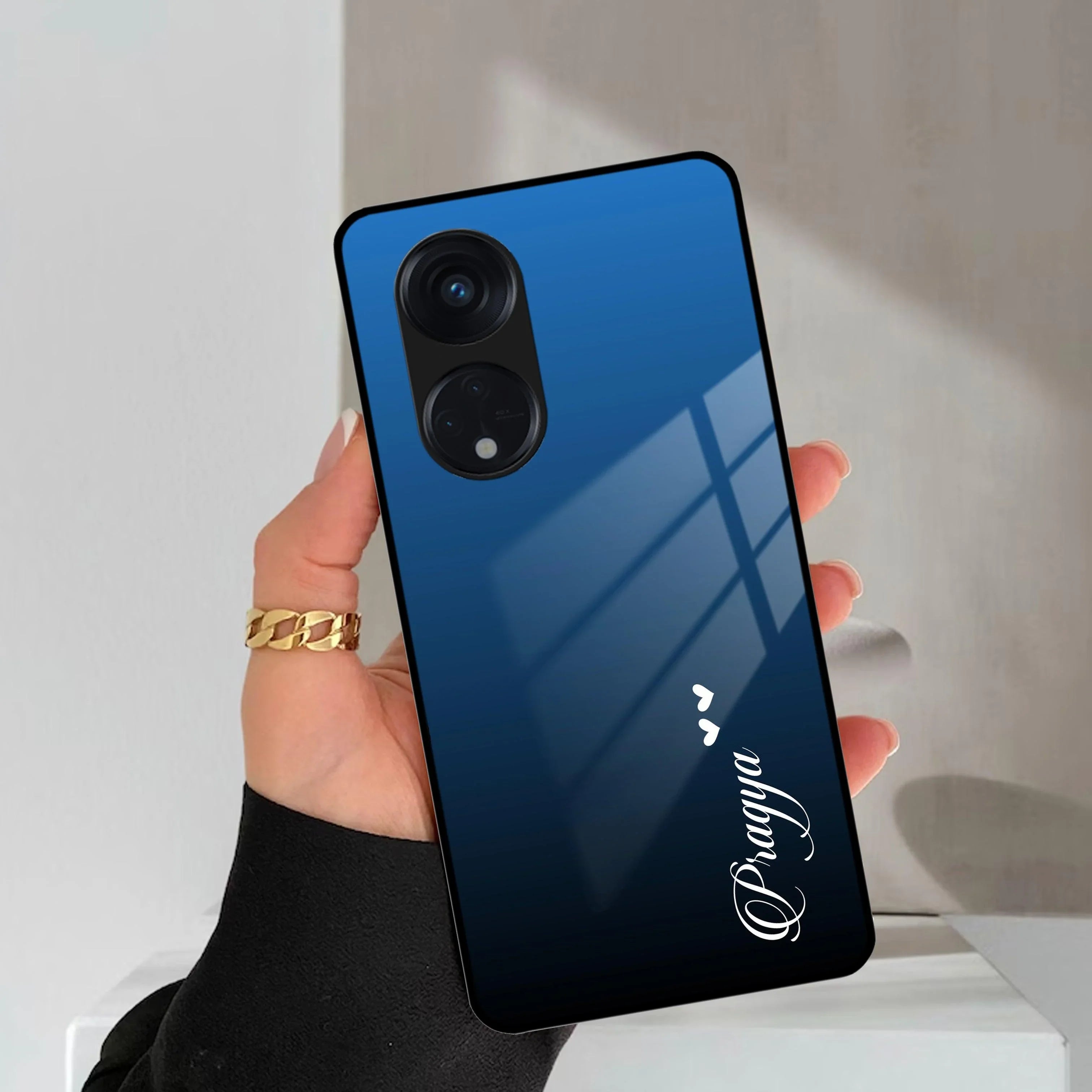 Blue Gradient Glass Case Cover For Oppo - ShopOnCliQ