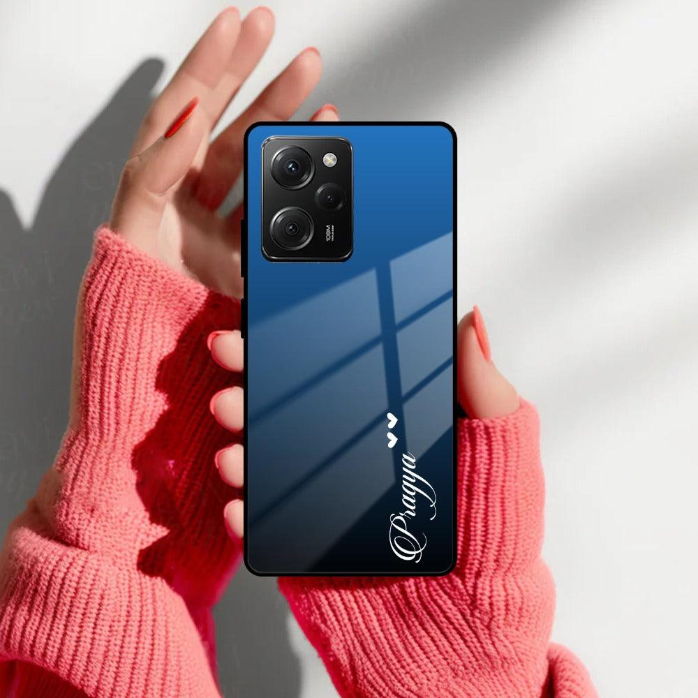 Blue Gradient Glass Case Cover For Poco