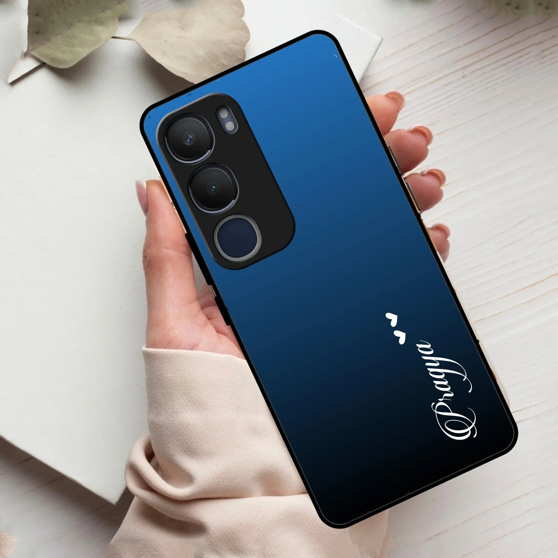 Blue Gradient Glass Case Cover For Vivo - ShopOnCliQ