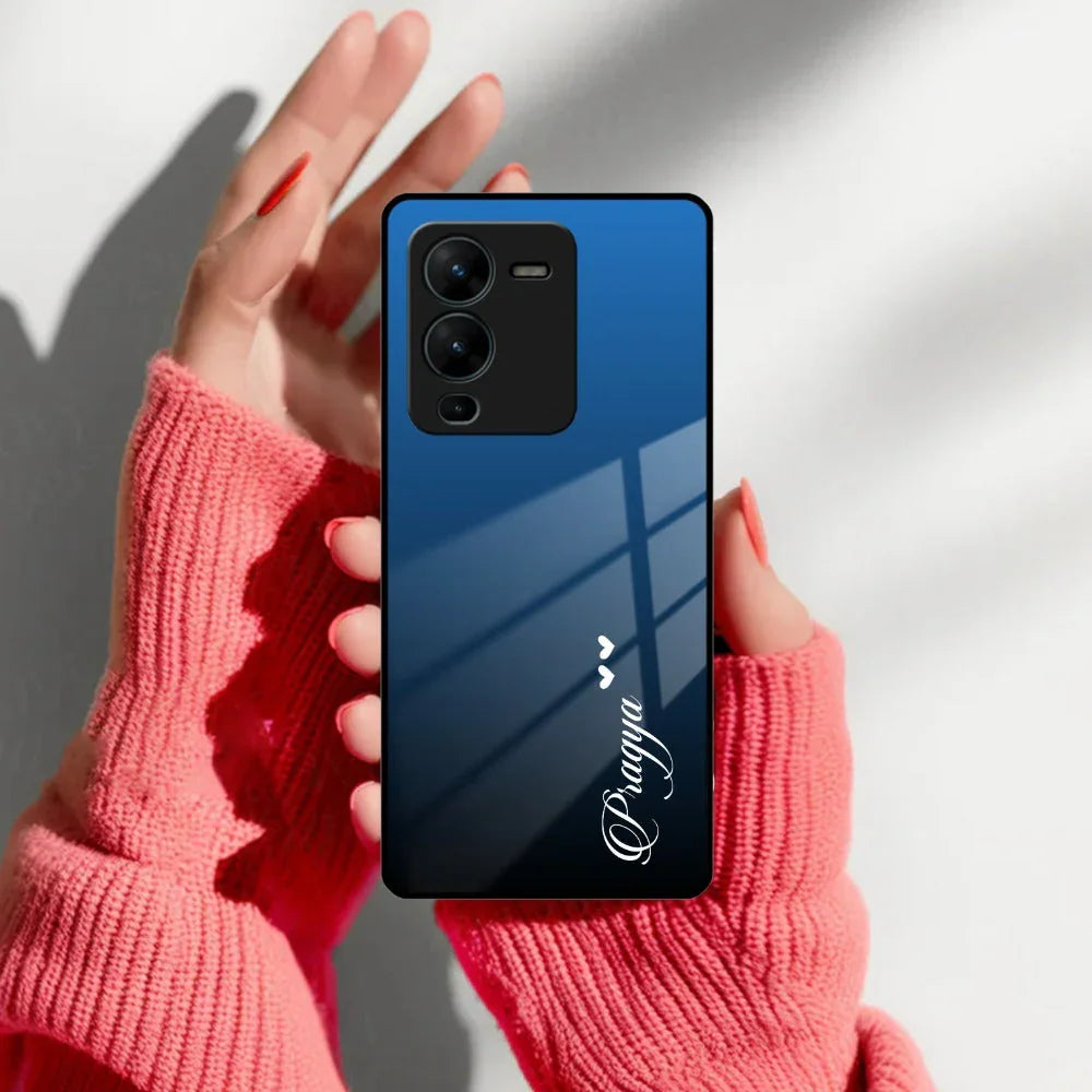 Blue Gradient Glass Case Cover For Vivo - ShopOnCliQ