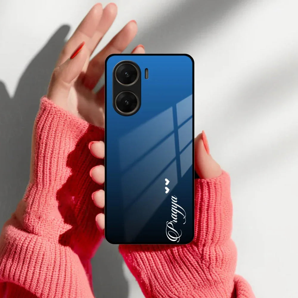 Blue Gradient Glass Case Cover For Vivo - ShopOnCliQ