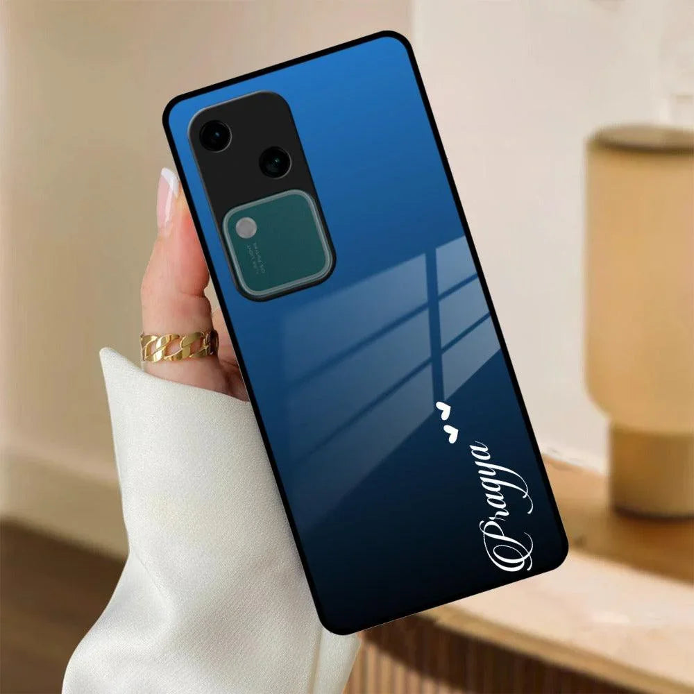 Blue Gradient Glass Case Cover For Vivo - ShopOnCliQ
