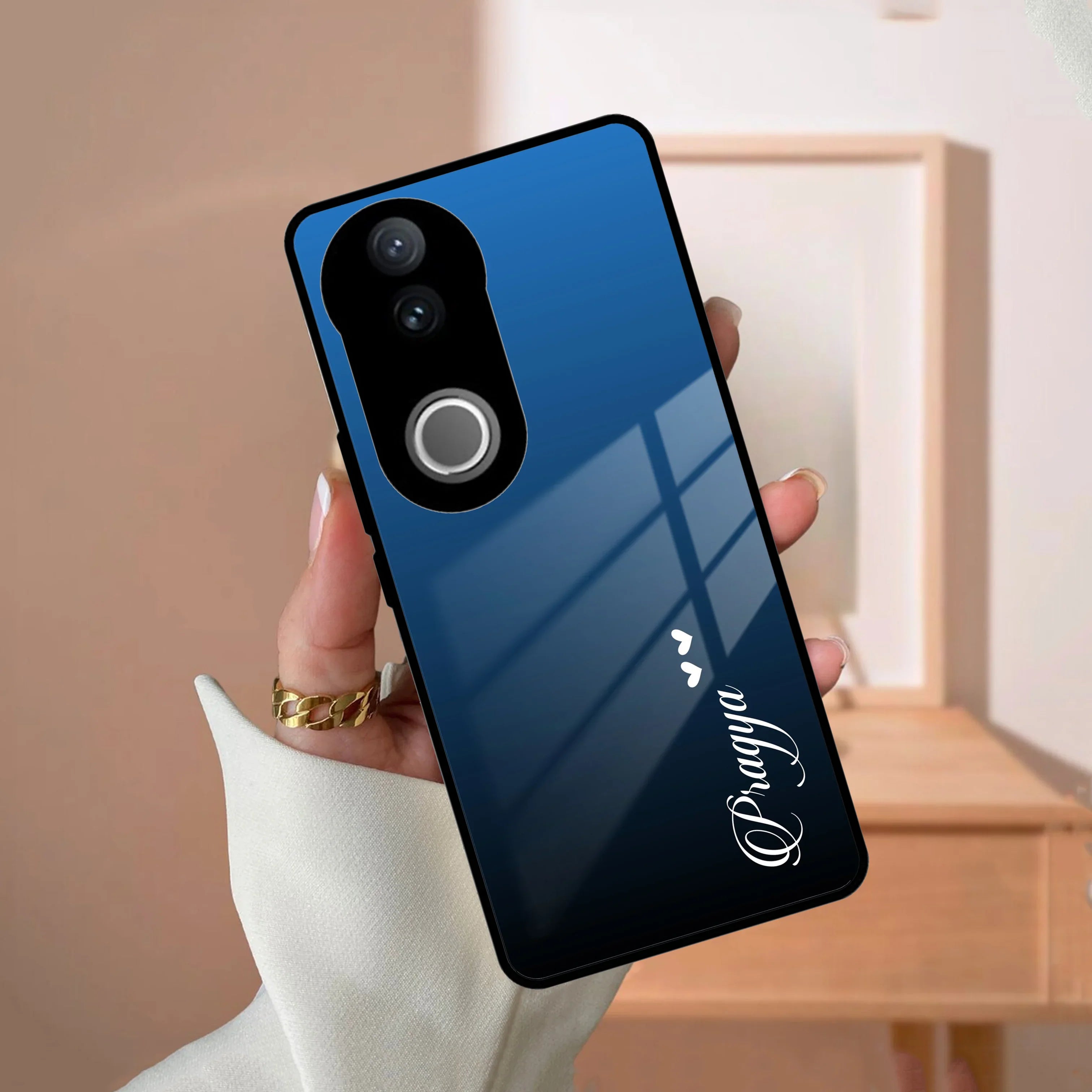 Blue Gradient Glass Case Cover For Vivo - ShopOnCliQ