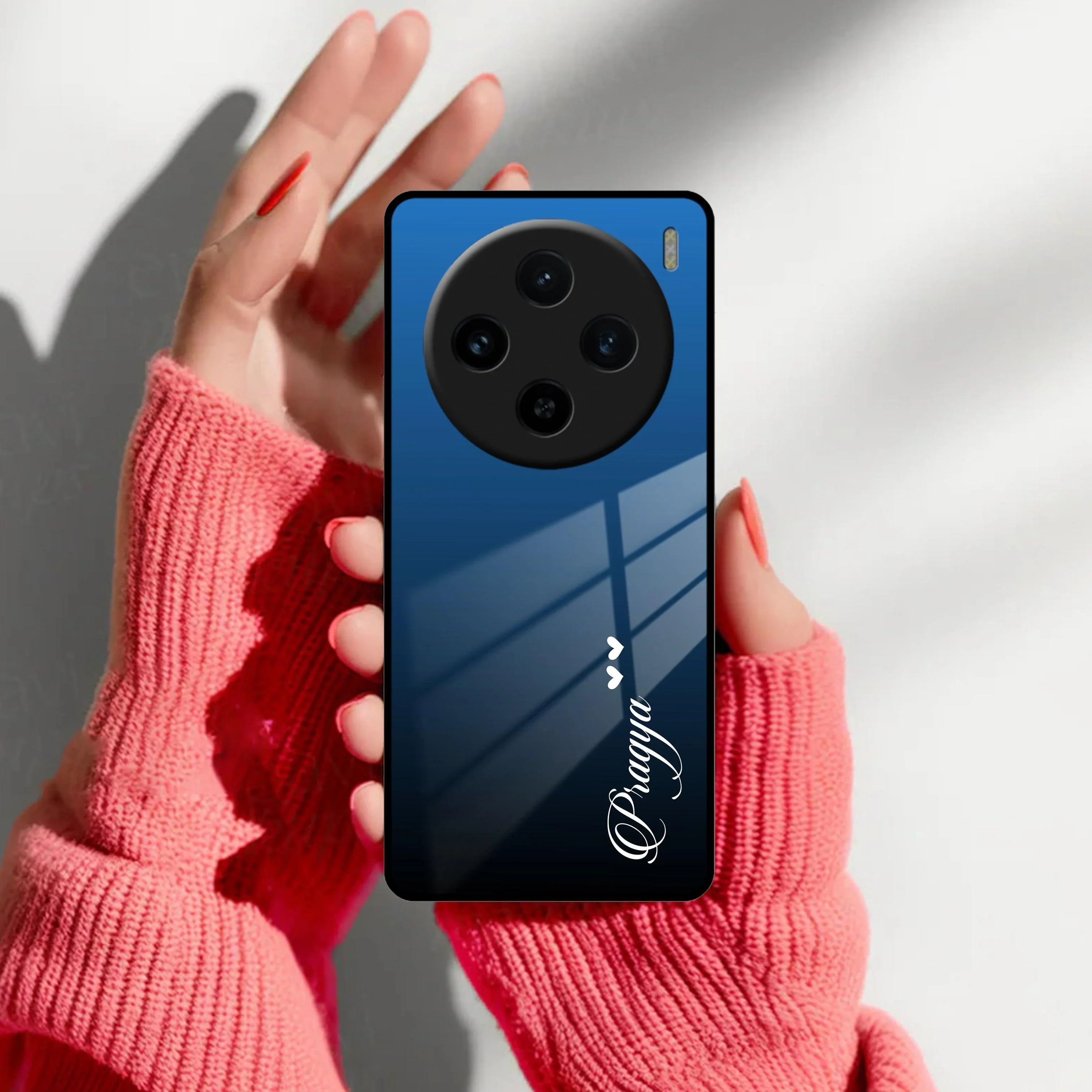 Blue Gradient Glass Case Cover For Vivo - ShopOnCliQ