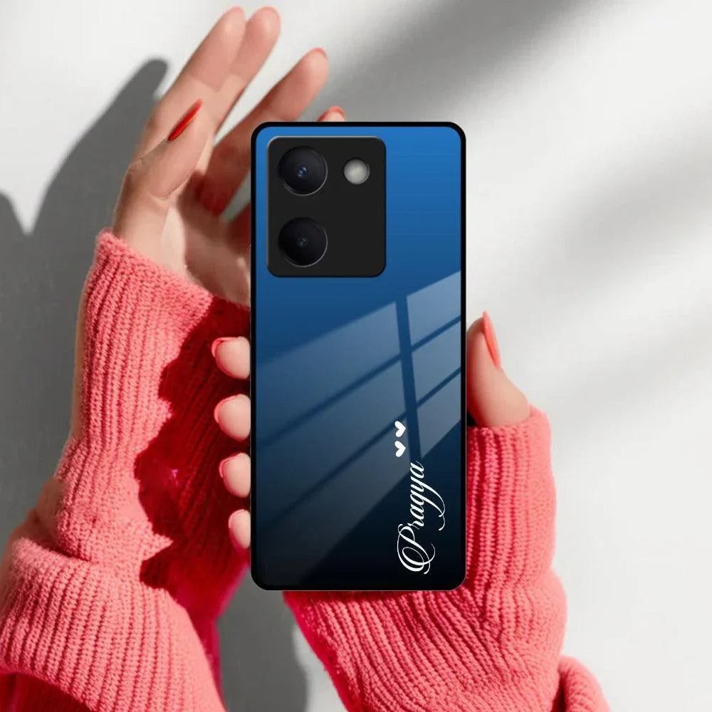 Blue Gradient Glass Case Cover For Vivo - ShopOnCliQ