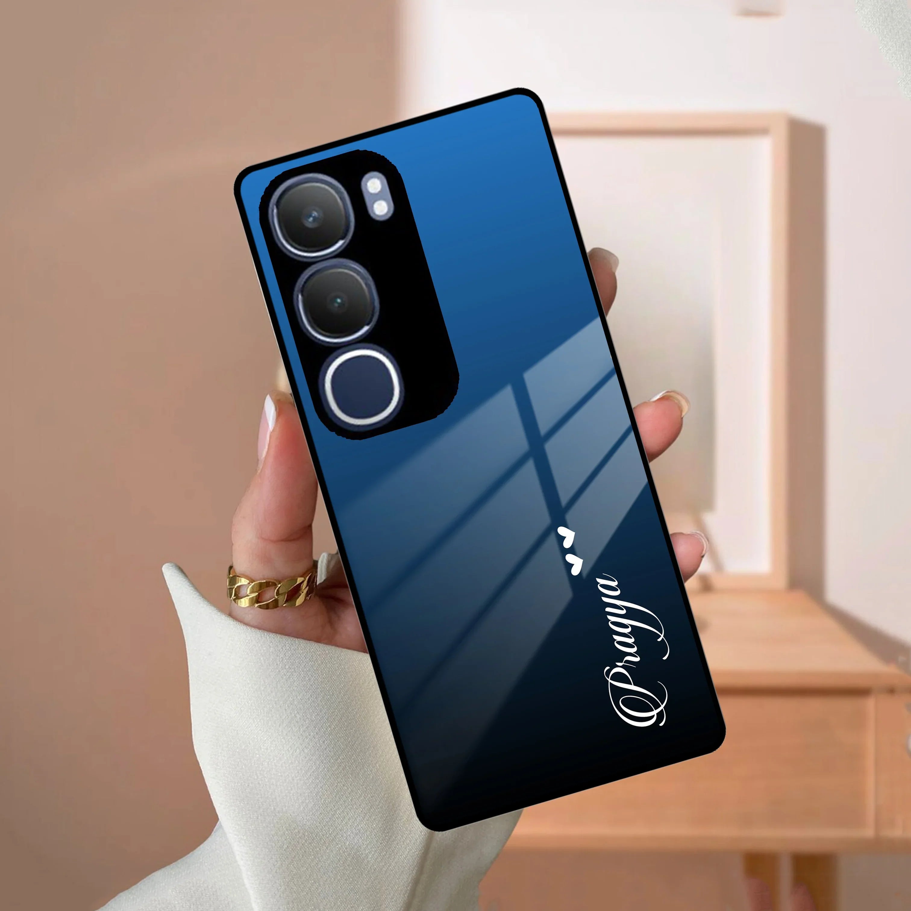 Blue Gradient Glass Case Cover For Vivo - ShopOnCliQ