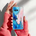 Blue Gradient Marble Customize Transparent Silicon Case For iQOO 15R 5G