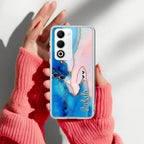 Blue Gradient Marble Customize Anti Yellow Case For Oppo A5 5G