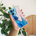 Blue Gradient Marble Customize Anti Yellow Case For Oppo Reno 13 Pro 5G