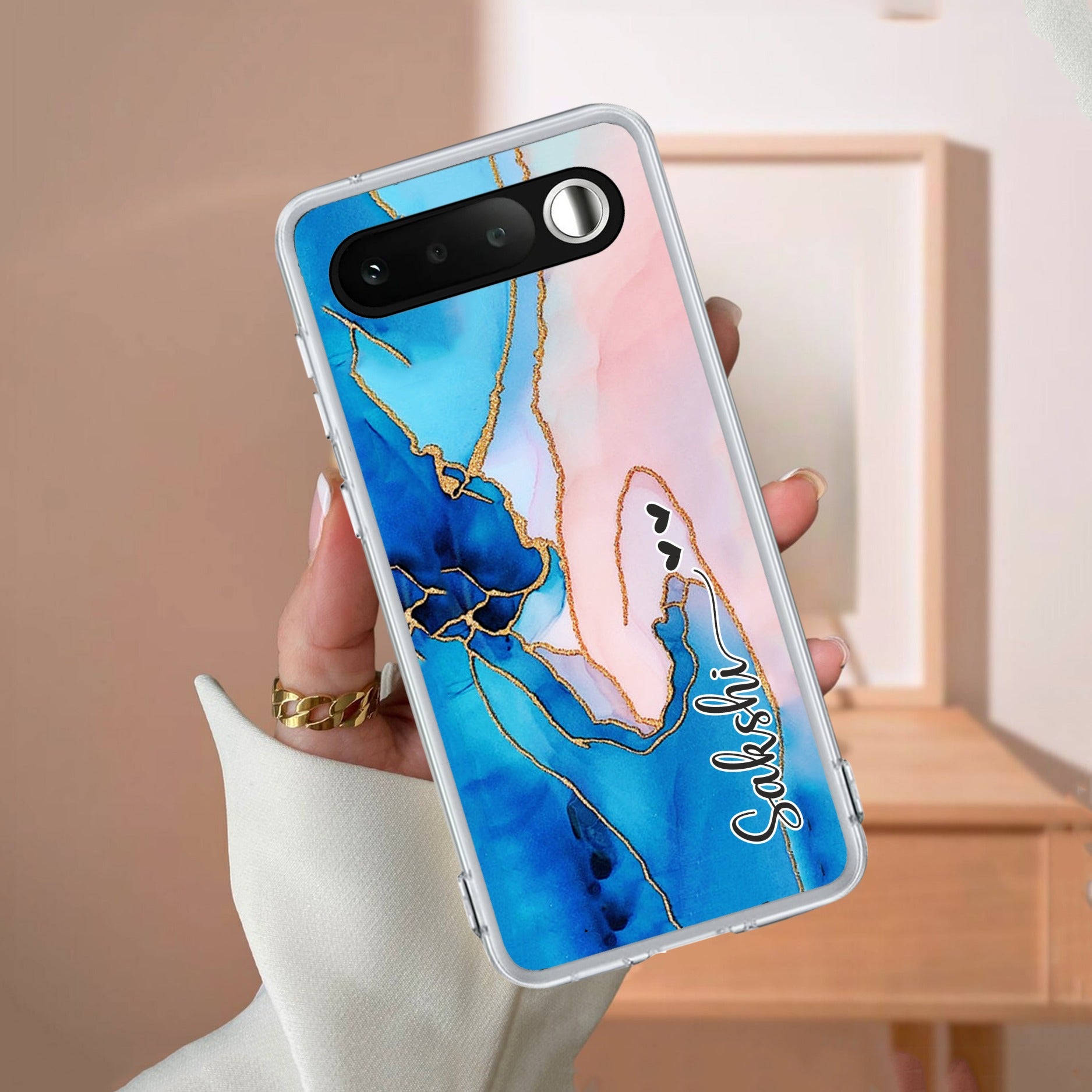 Blue Gradient Marble Customize Anti Yellow Case Realme/NarzoRealme 16 5G