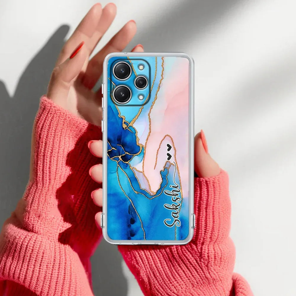 Blue Gradient Marble Customize Transparent Silicon Case For Redmi/Xiaomi - ShopOnCliQ