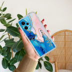 Blue Gradient Marble Customize Transparent Silicon Case For Xiaomi 14 5G
