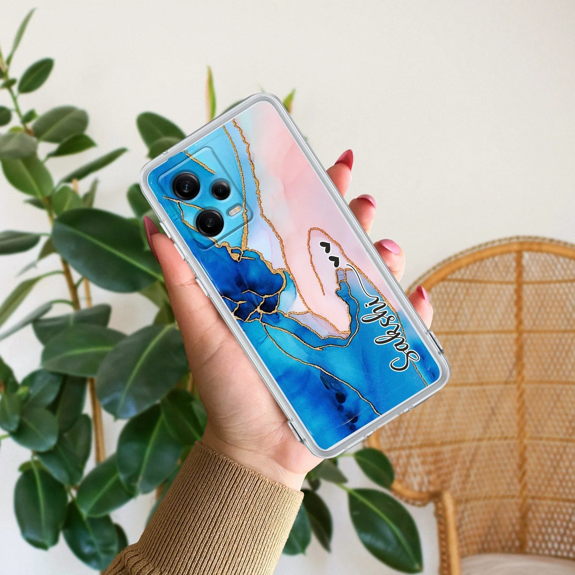 Blue Gradient Marble Customize Transparent Silicon Case For Redmi/Xiaomi - ShopOnCliQ