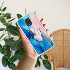 Blue Gradient Marble Customize Transparent Silicon Case For Redmi Note 15 Pro Plus 5G