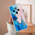 Blue Gradient Marble Customize Transparent Silicon Case For Vivo T4 5G