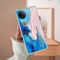 Blue Gradient Marble Customize Transparent Silicon Case For Vivo V50e 5G