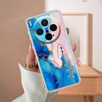 Blue Gradient Marble Customize Transparent Silicon Case For Vivo - ShopOnCliQ