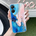 Blue Gradient Marble Customize Transparent Silicon Case For Vivo Y28 5G