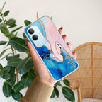 Blue Gradient Marble Customize Anti Yellow Case For Vivo Y29 5G