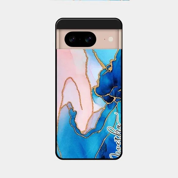 Blue Marble Glossy Metal Case Cover For Google Pixel 8 5G