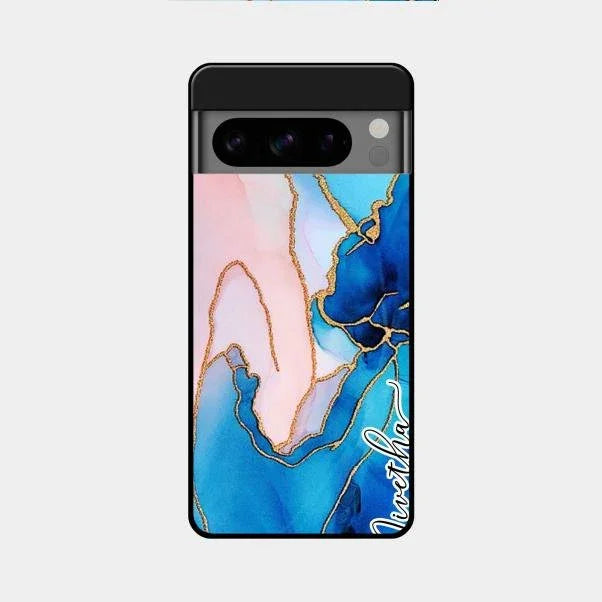Blue Marble Glossy Metal Case Cover For Google Pixel 8 Pro 5G