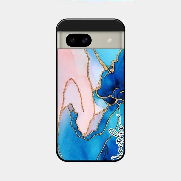 Blue Marble Glossy Metal Case Cover For Google Pixel 8A 5G