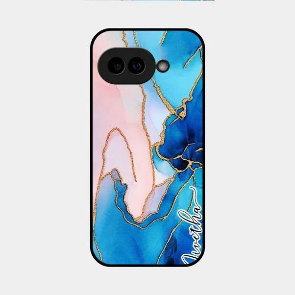 Blue Marble Glossy Metal Case Cover For Google Pixel 9A 5G