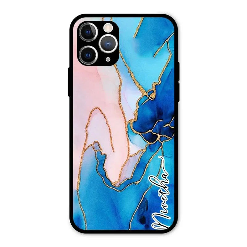 Blue Marble Glossy Metal Case Cover For iPhone 11 Pro