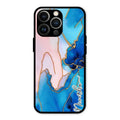 Blue Marble Glossy Metal Case Cover For iPhone 13 Pro