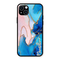 Blue Marble Glossy Metal Case Cover For iPhone 14 Plus