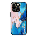 Blue Marble Glossy Metal Case Cover For iPhone 14 Pro