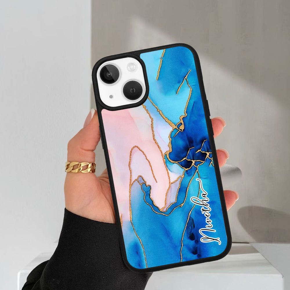 Blue Marble Glossy Metal Case Cover For iPhone