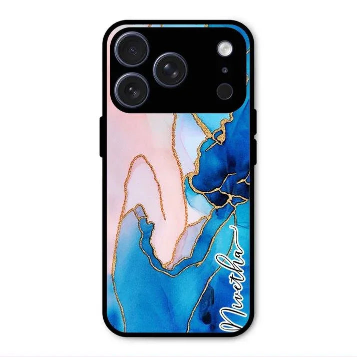 Blue Marble Glossy Metal Case Cover For iPhone 17 Pro Max