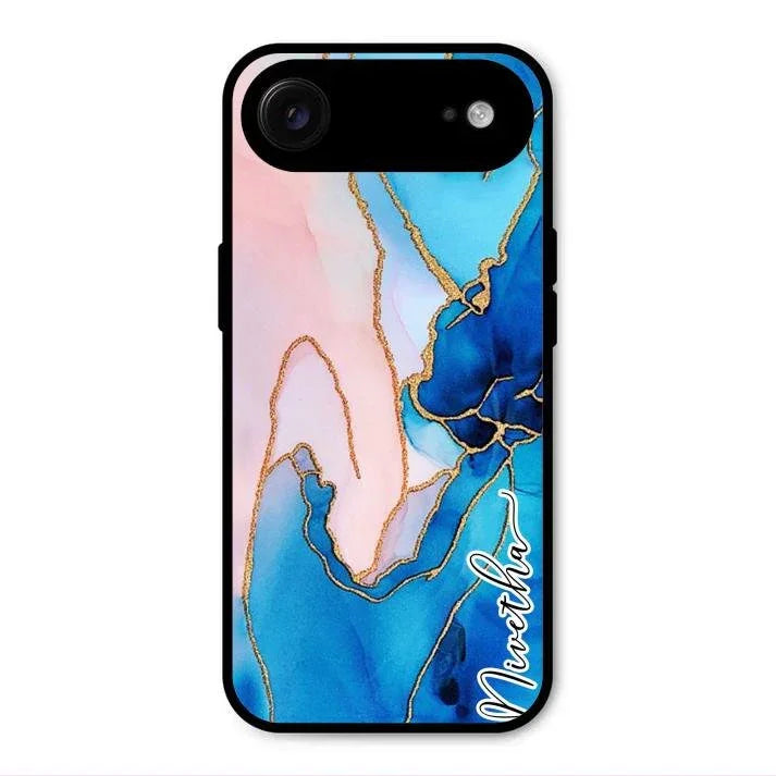 Blue Marble Glossy Metal Case Cover For iPhone Air
