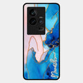 Blue Marble Glossy Metal Case Cover For Iqoo 11 5G