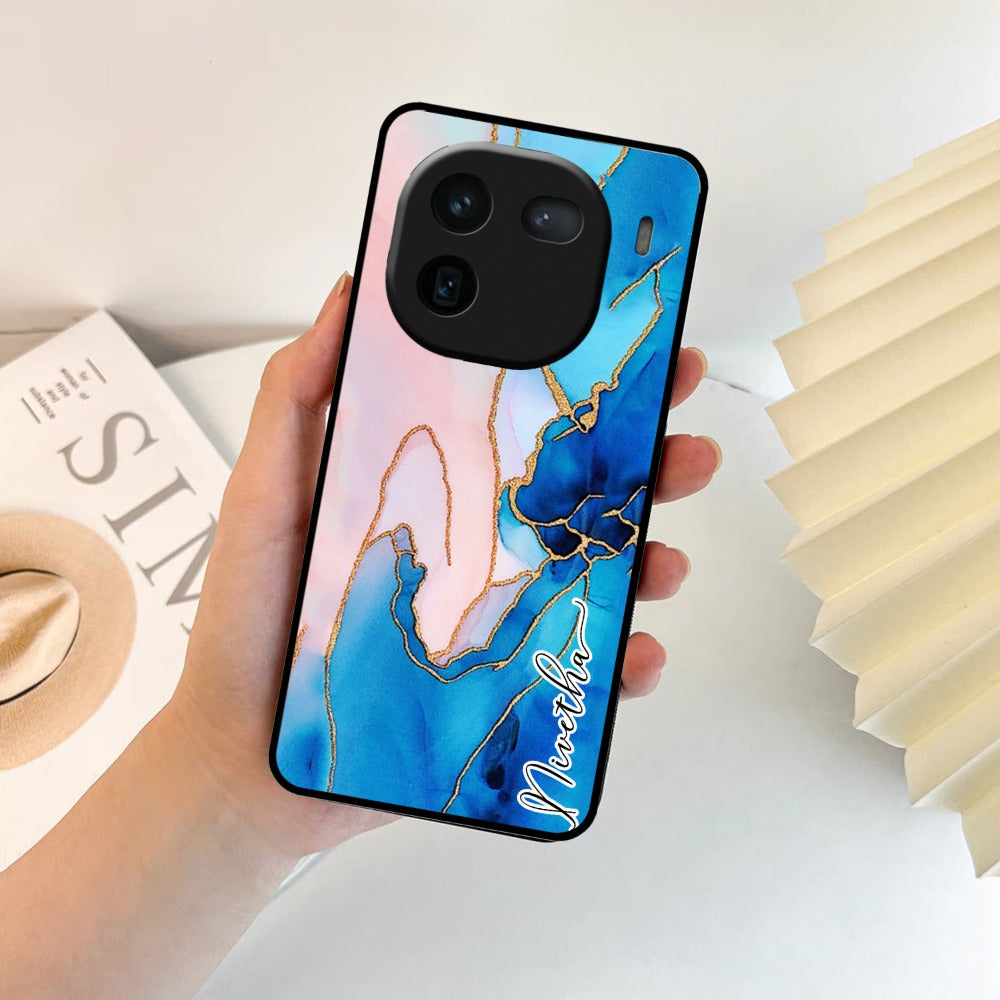 Blue Marble Glossy Metal Case Cover For Vivo