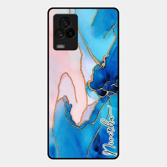 Blue Marble Glossy Metal Case Cover For Iqoo 7 Legend 5G
