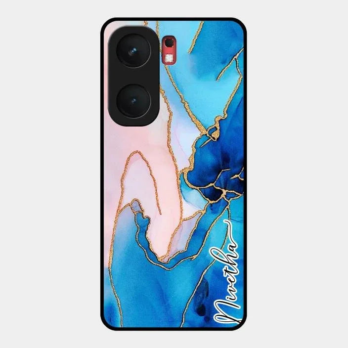 Blue Marble Glossy Metal Case Cover For Iqoo Neo 9 Pro 5G
