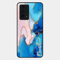 Blue Marble Glossy Metal Case Cover For Iqoo Z5 5G