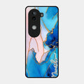 Blue Marble Glossy Metal Case Cover For Iqoo Z9S 5G
