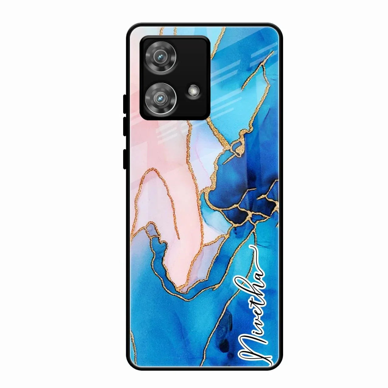 Blue Marble Glossy Metal Case Cover For Motorola Edge 40 5G