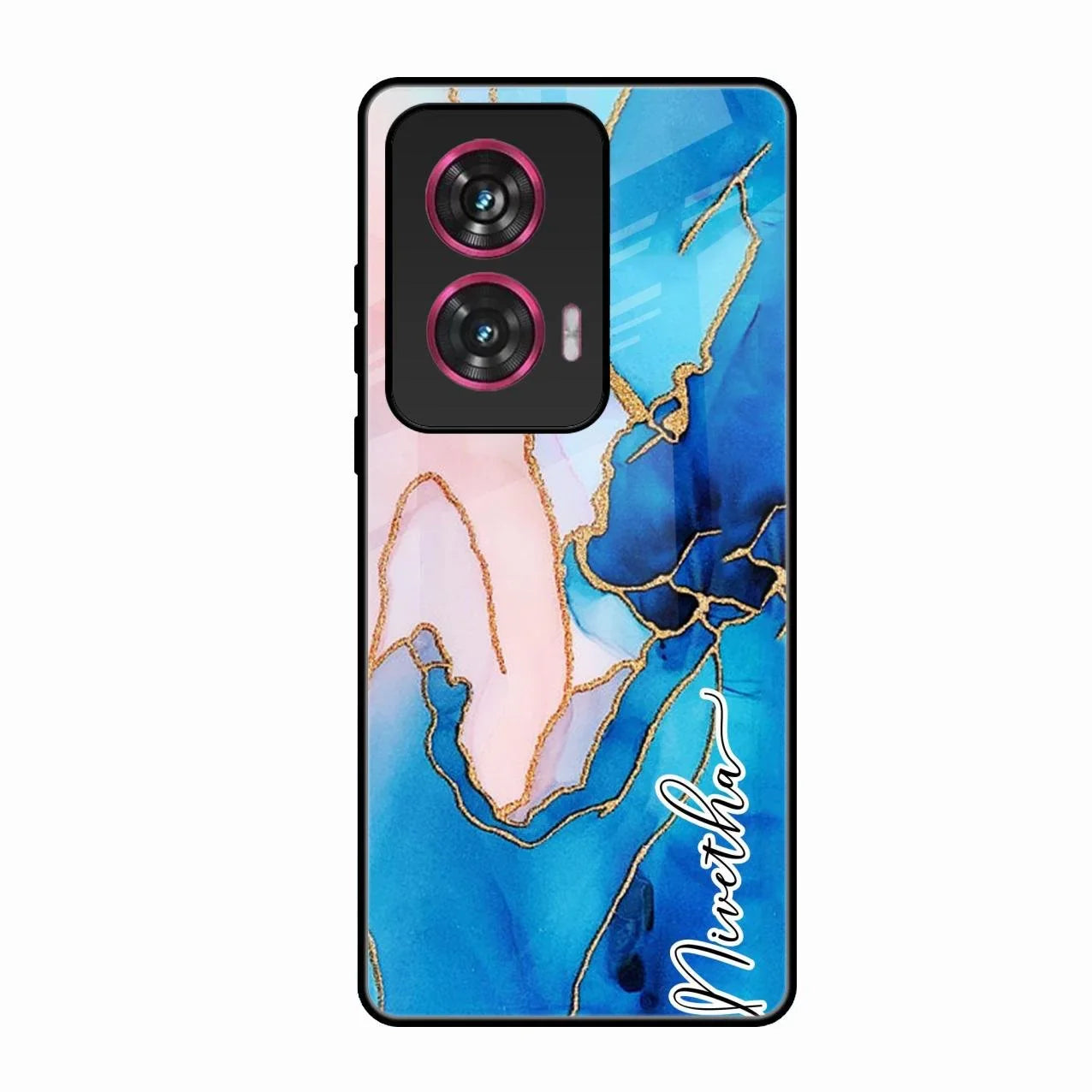 Blue Marble Glossy Metal Case Cover For Motorola Edge 50 Fusion 5G