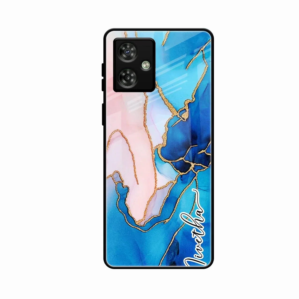 Blue Marble Glossy Metal Case Cover For Motorola G54 5G